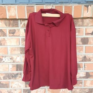 Rare Wine red long sleeve polo shirt